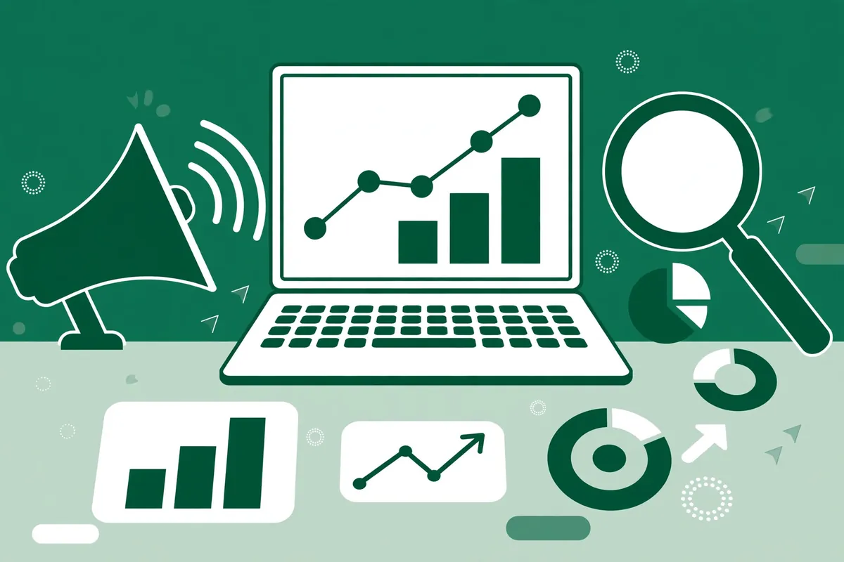 Illustrative visual: SEO and digital marketing workspace
